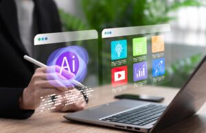 Image-Person using AI on laptop