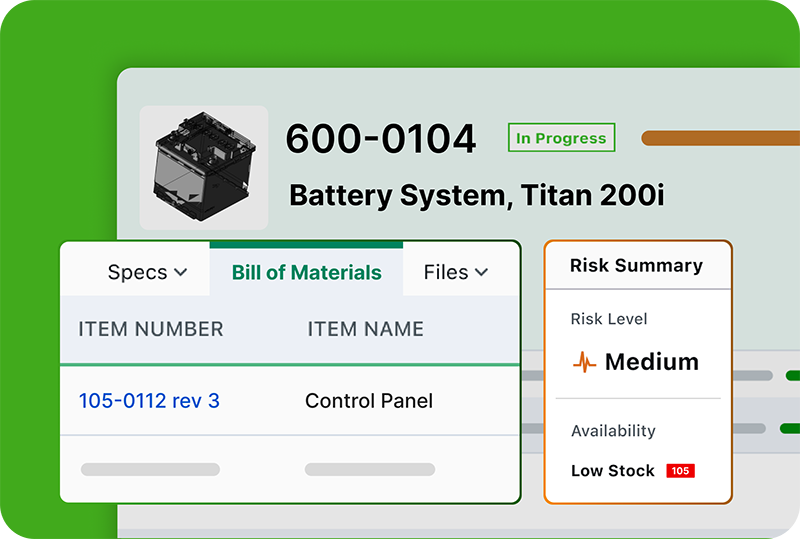 Image-component listing and supply chain information with real-time alternative part, compliance, and lifecycle information